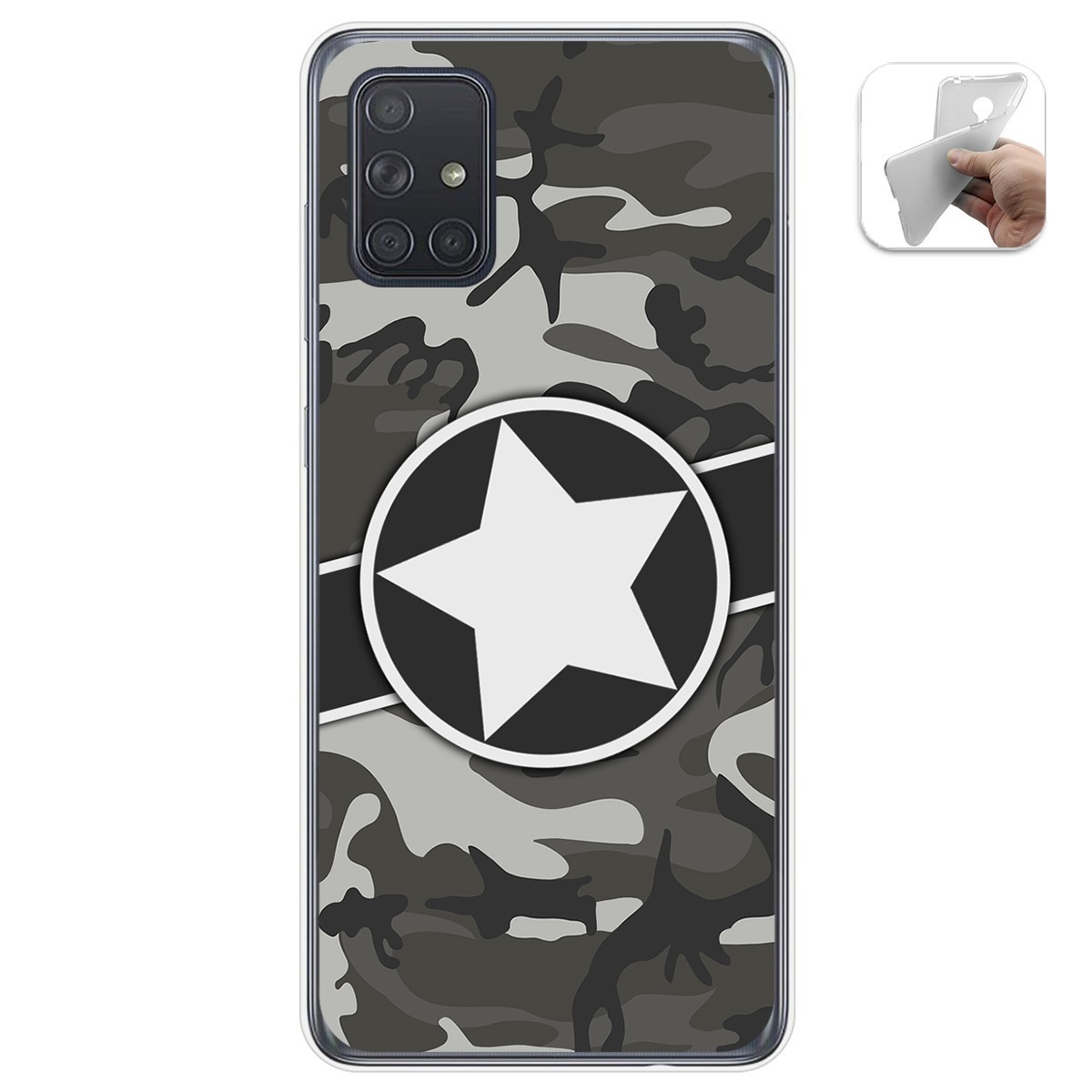 Funda Gel Tpu para Samsung Galaxy A71 5G diseño Camuflaje 02 Dibujos