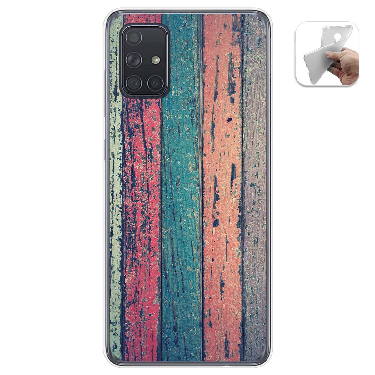 Funda Gel Tpu para Samsung Galaxy A71 5G diseño Madera 10 Dibujos