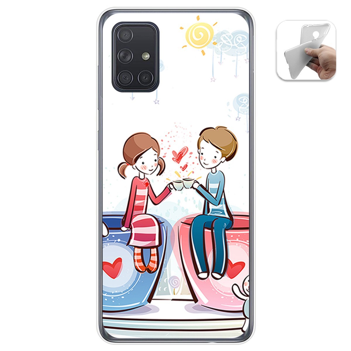Funda Gel Tpu para Samsung Galaxy A71 5G diseño Café Dibujos