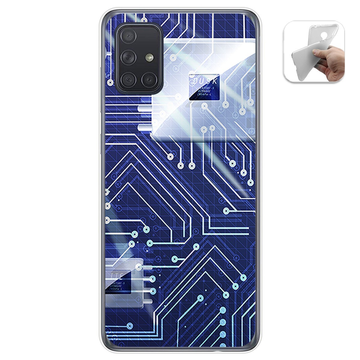 Funda Gel Tpu para Samsung Galaxy A71 5G diseño Circuito Dibujos
