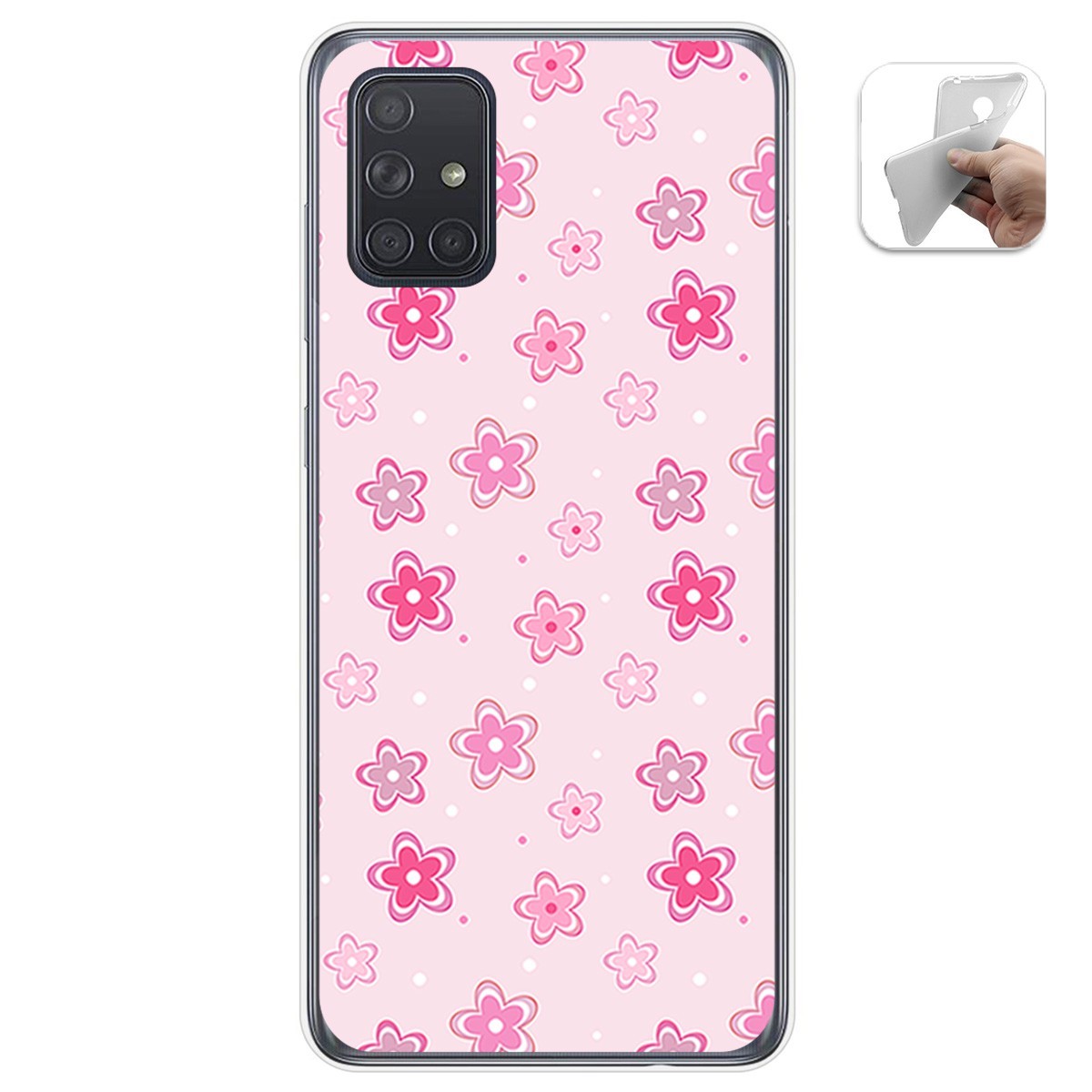 Funda Gel Tpu para Samsung Galaxy A71 5G diseño Flores Dibujos