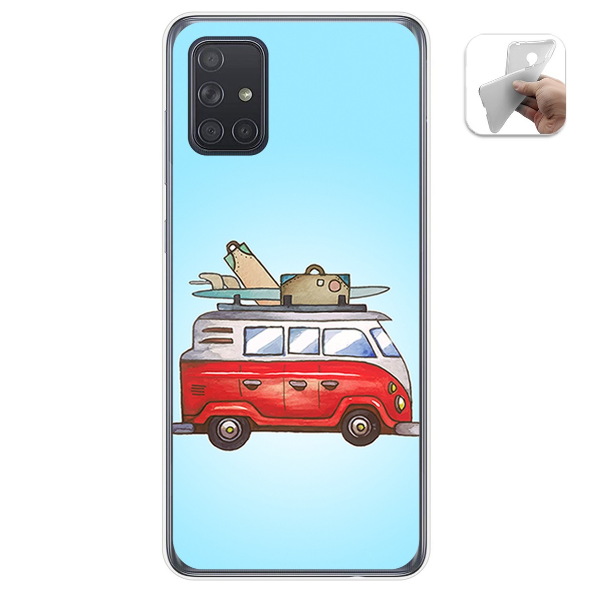 Funda Gel Tpu para Samsung Galaxy A71 5G diseño Furgoneta Dibujos