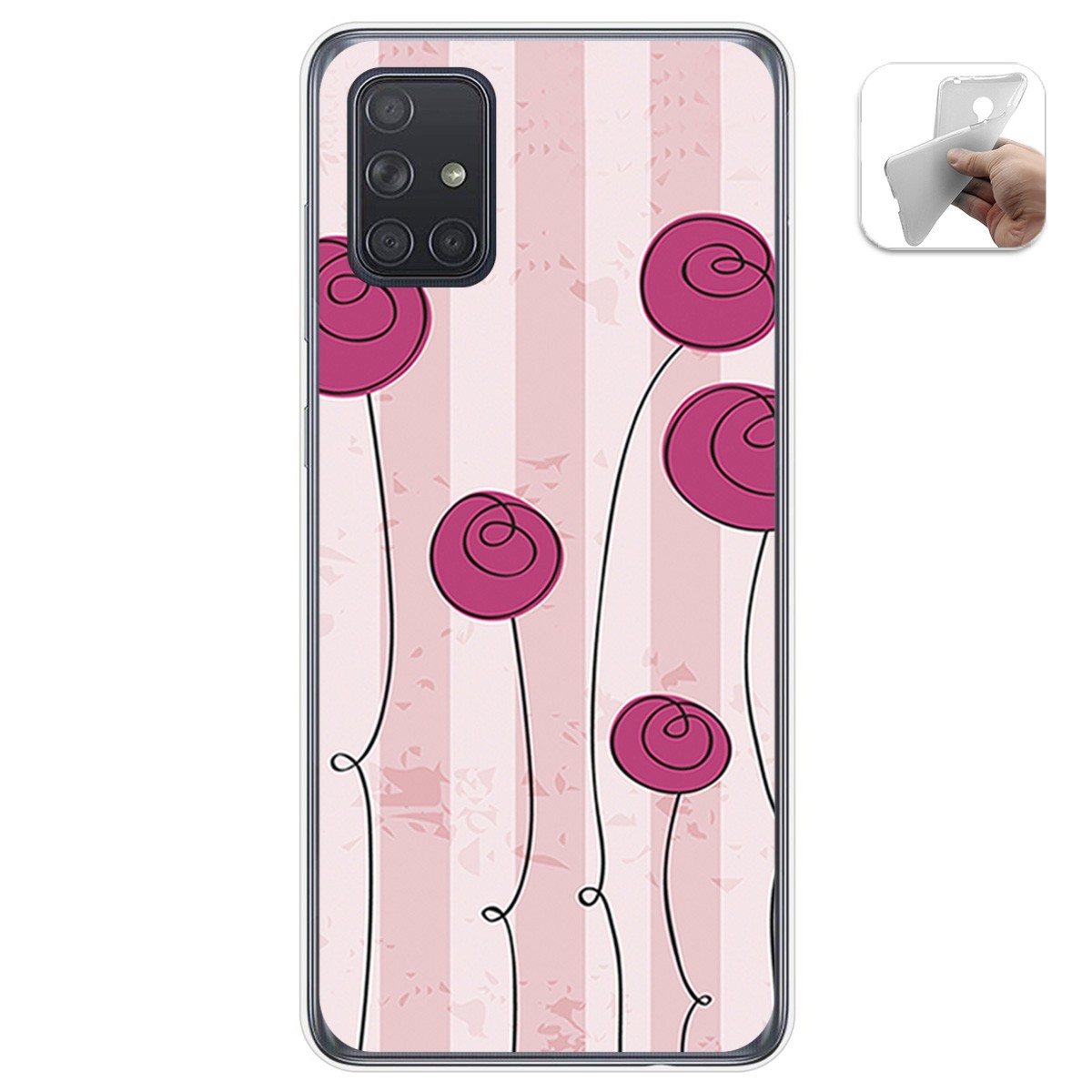 Funda Gel Tpu para Samsung Galaxy A71 5G diseño Flores Vintage Dibujos