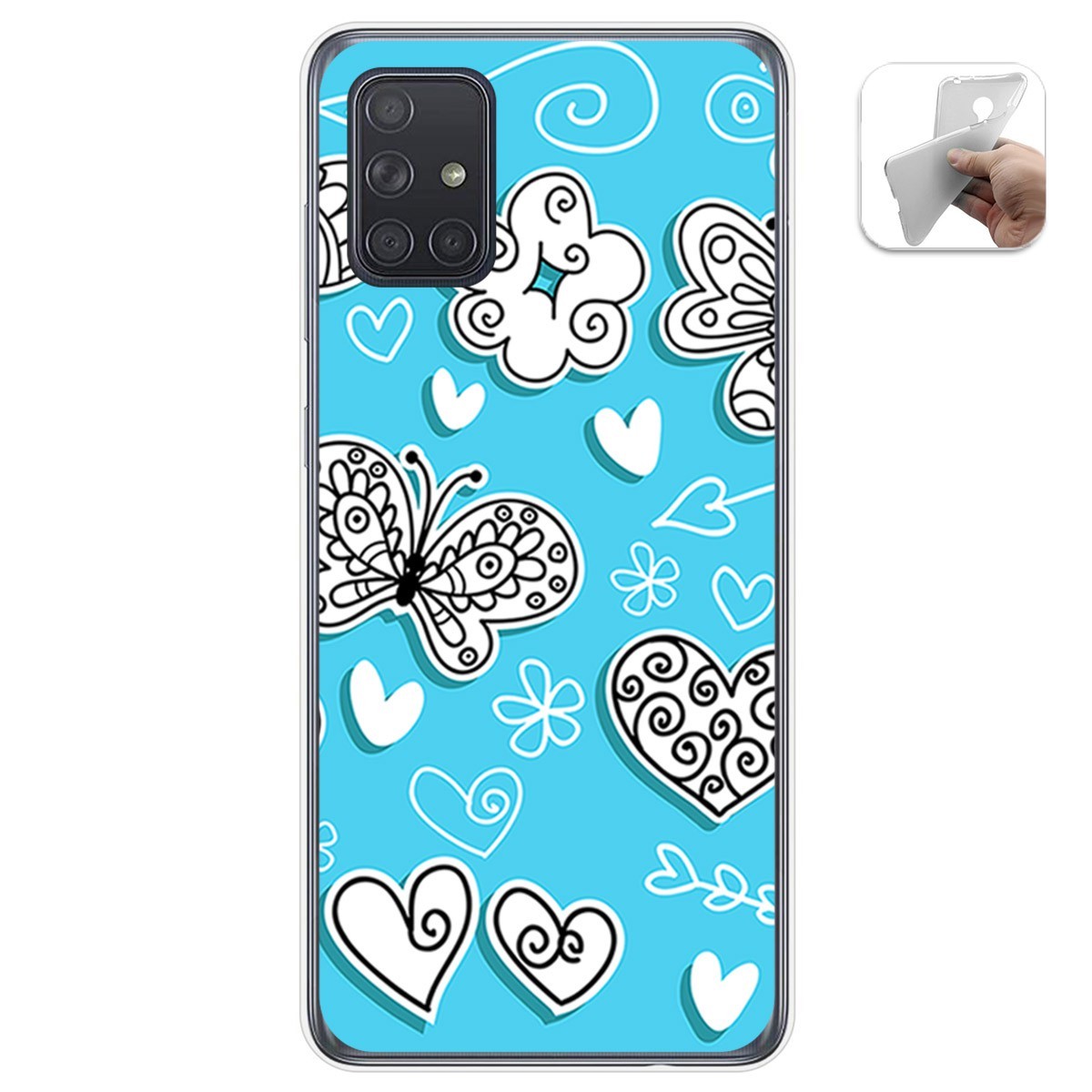 Funda Gel Tpu para Samsung Galaxy A71 5G diseño Mariposas Dibujos
