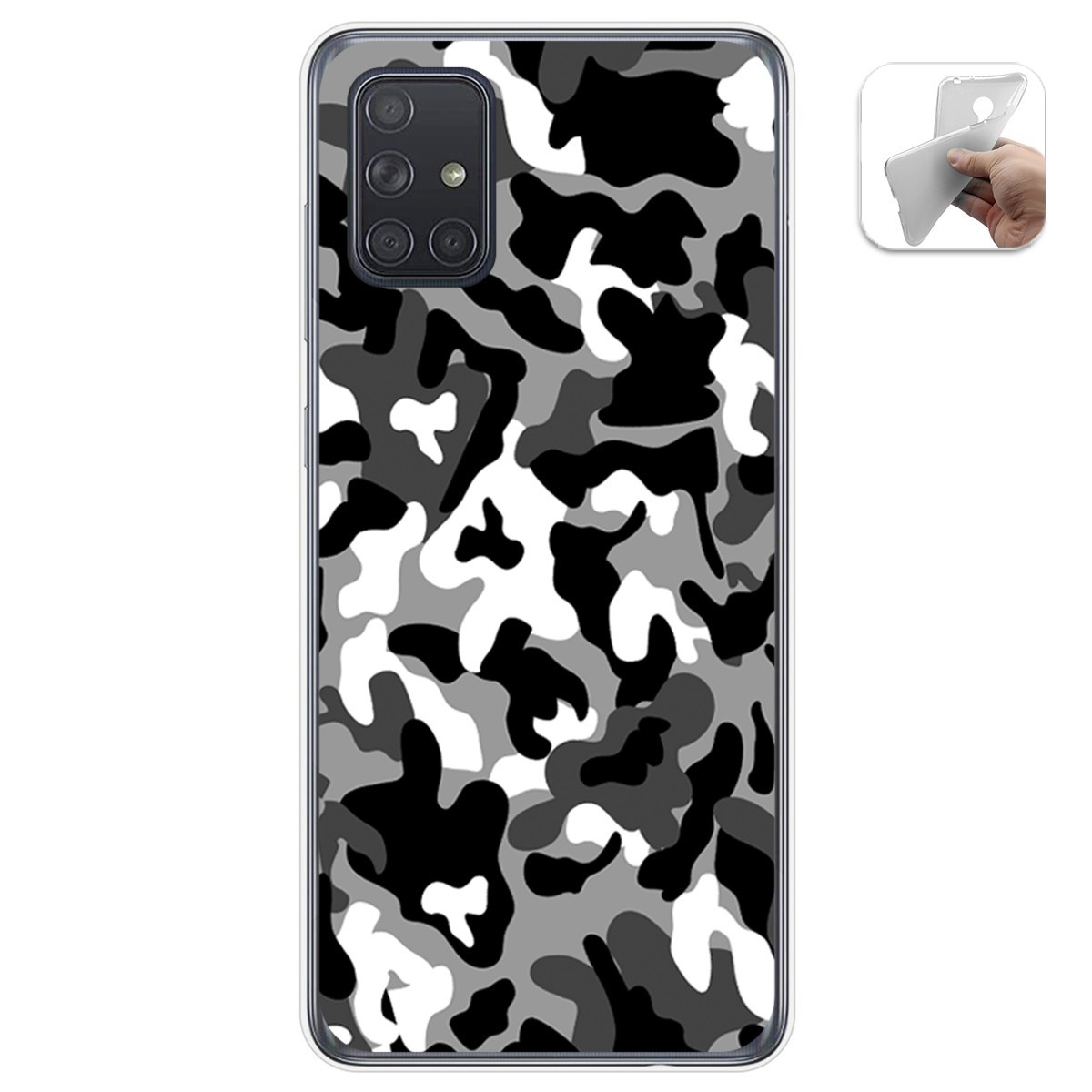 Funda Gel Tpu para Samsung Galaxy A71 5G diseño Snow Camuflaje Dibujos