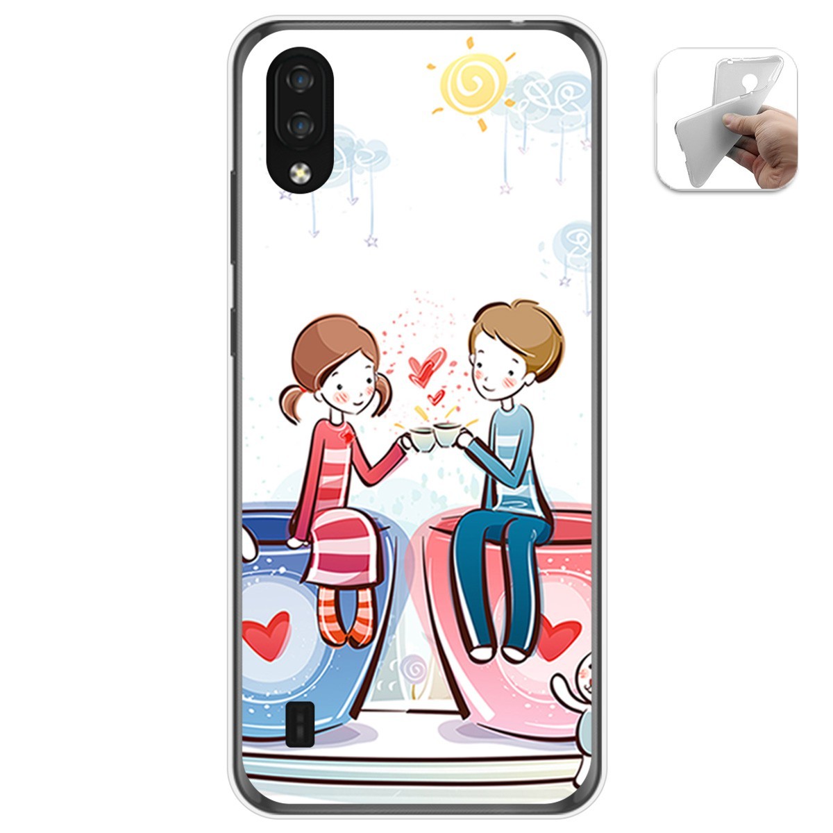 Funda Gel Tpu para Zte Blade A5 2020 diseño Café Dibujos