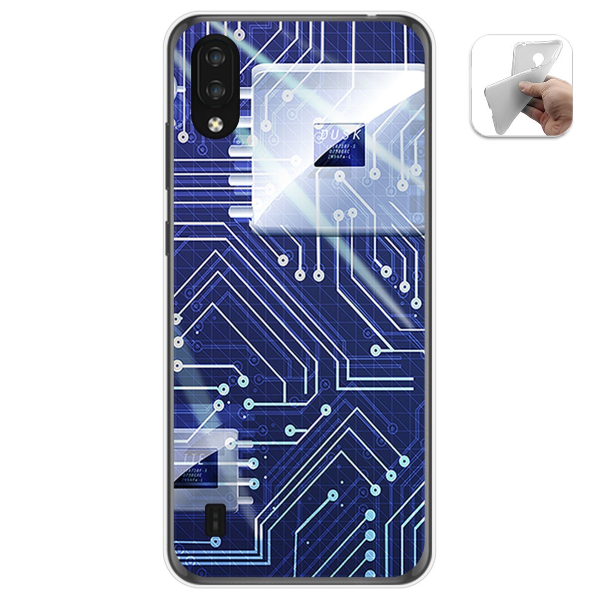 Funda Gel Tpu para Zte Blade A5 2020 diseño Circuito Dibujos