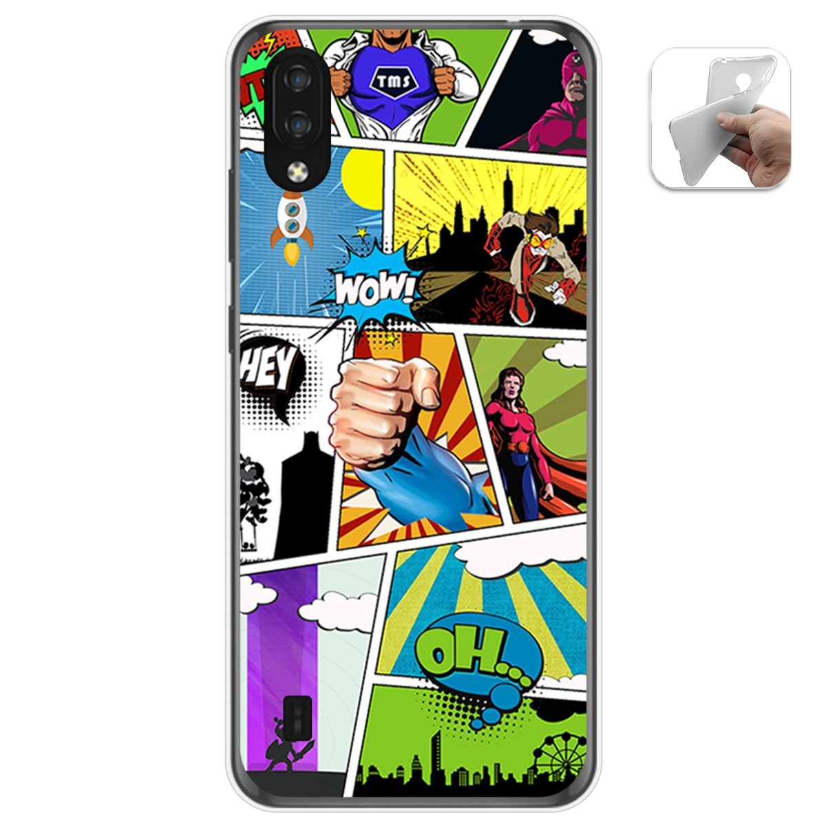 Funda Gel Tpu para Zte Blade A5 2020 diseño Comic Dibujos