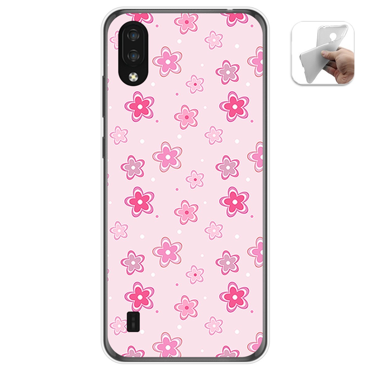 Funda Gel Tpu para Zte Blade A5 2020 diseño Flores Dibujos