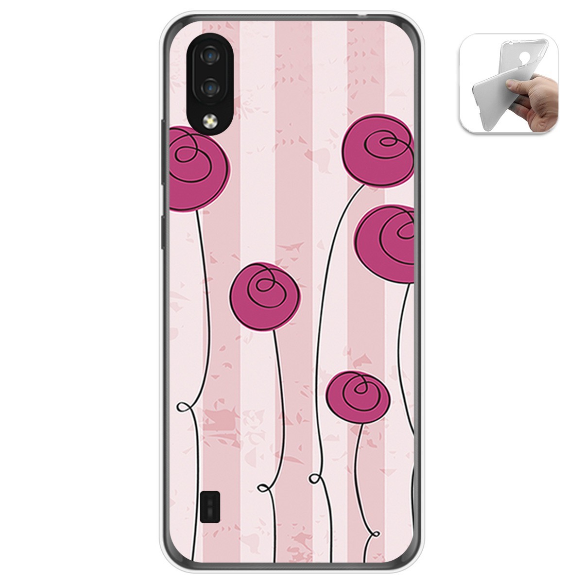 Funda Gel Tpu para Zte Blade A5 2020 diseño Flores Vintage Dibujos