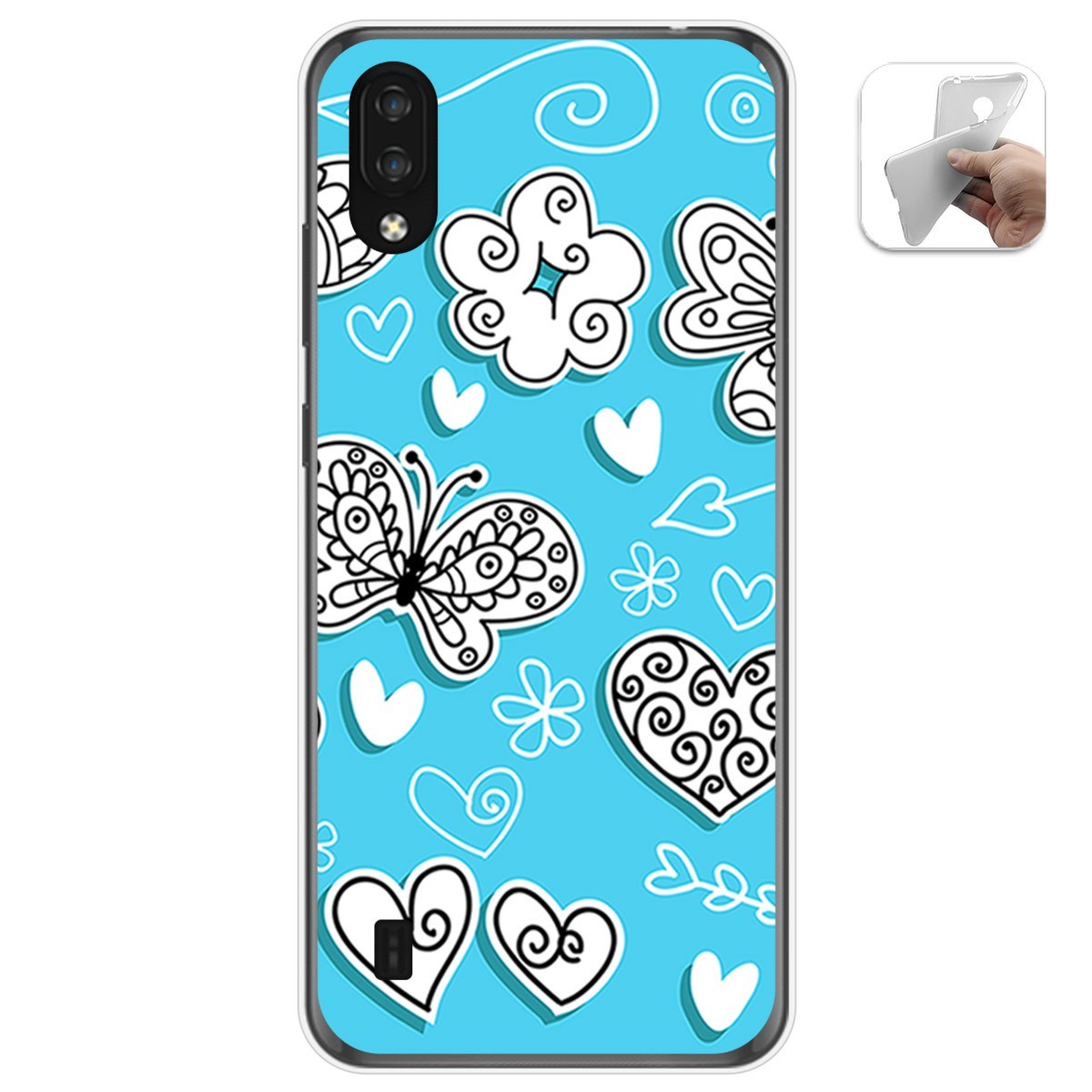 Funda Gel Tpu para Zte Blade A5 2020 diseño Mariposas Dibujos
