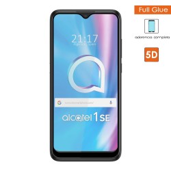 Protector Cristal Templado Completo 5D Full Glue Negro para Alcatel 1SE 2020 Vidrio 2
