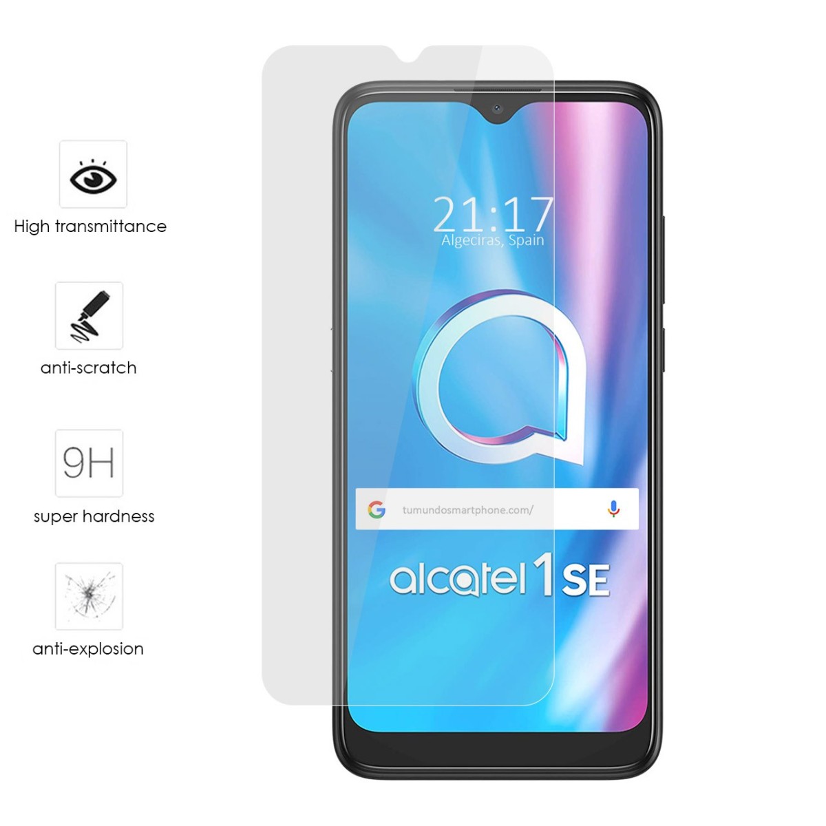 Protector Cristal Templado para Alcatel 1SE 2020 Vidrio