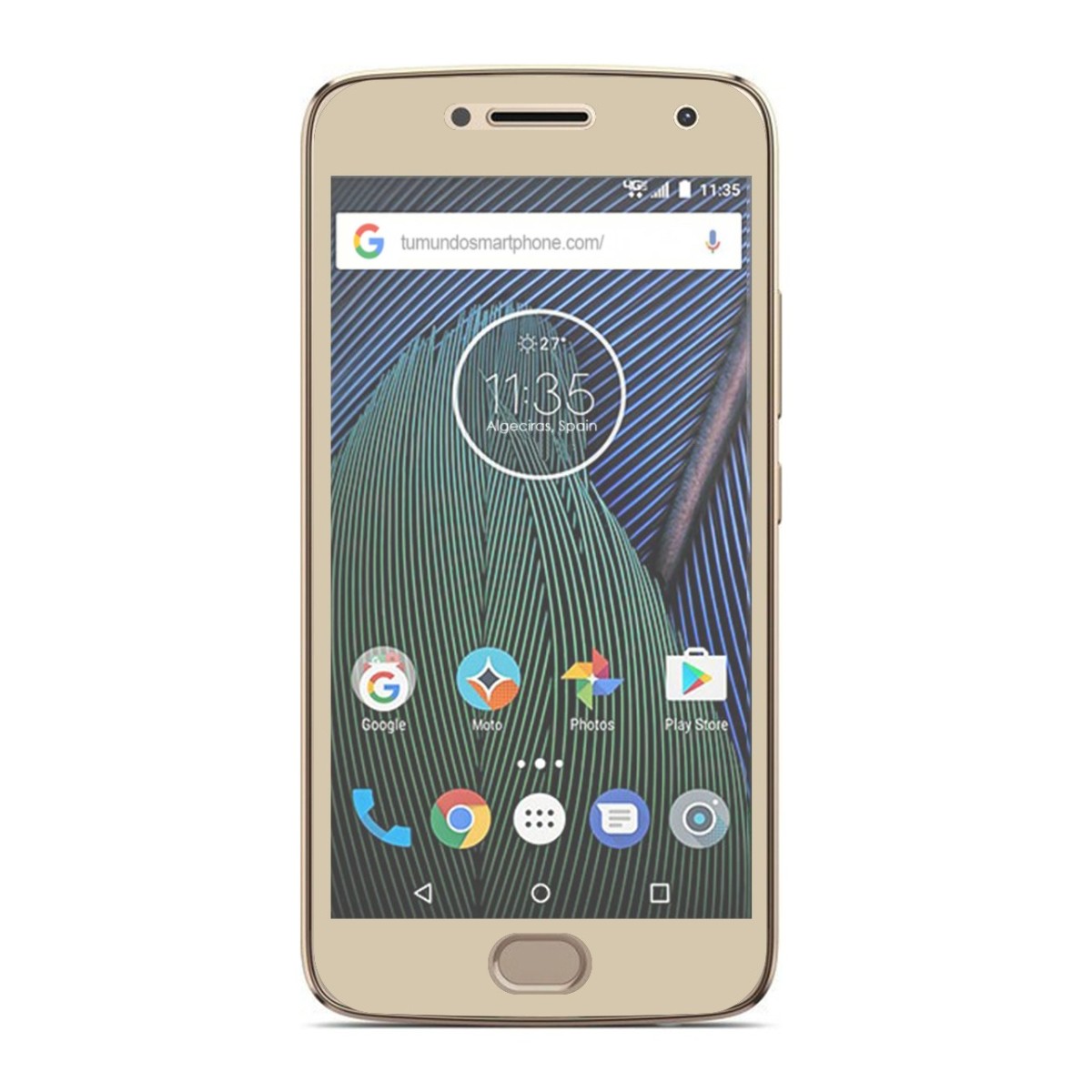 Protector Cristal Templado Frontal Completo Dorado para Lenovo Moto G5 Plus Vidrio