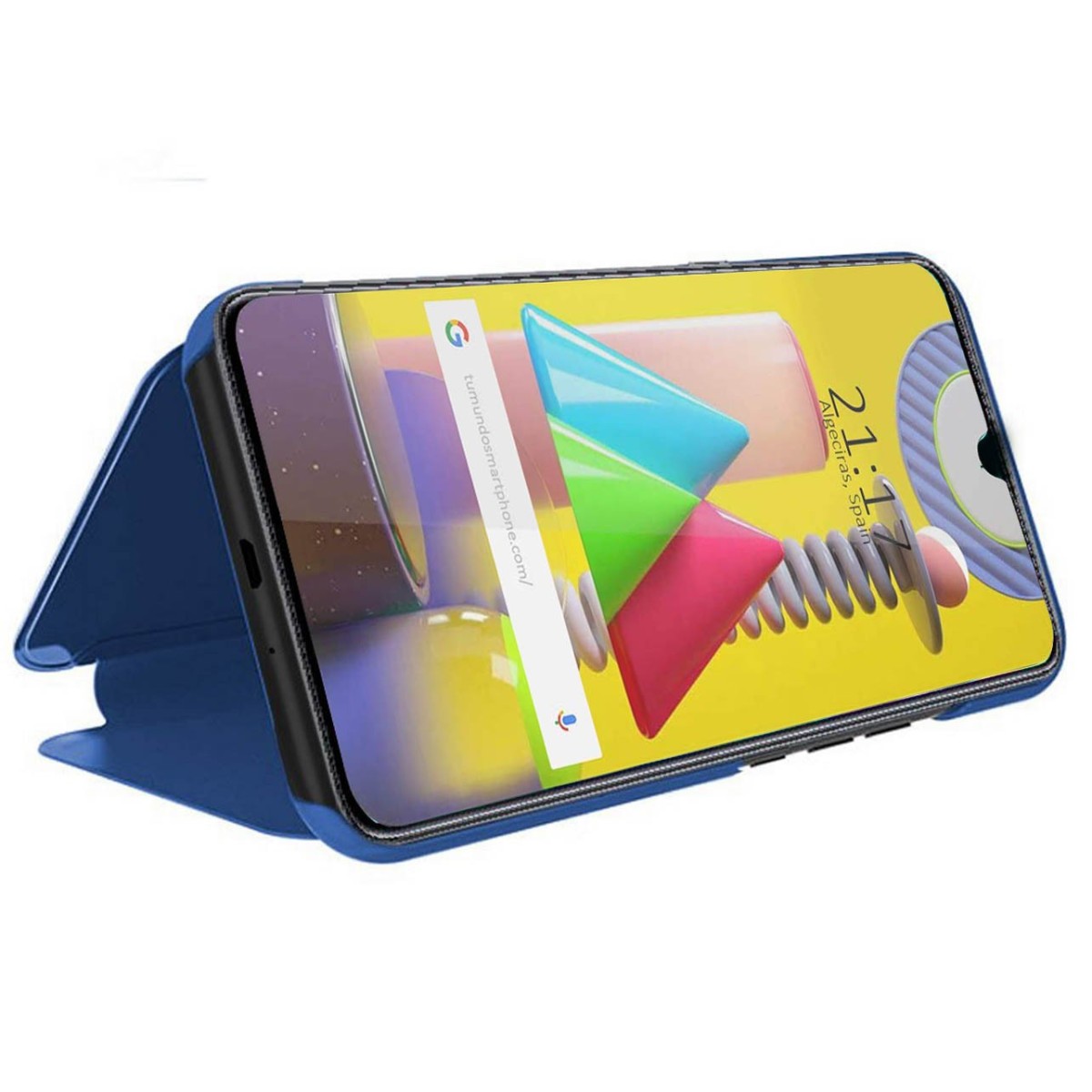 Funda Flip Cover Clear View para Samsung Galaxy M31 color Azul