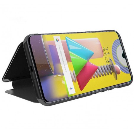 Funda Flip Cover Clear View para Samsung Galaxy M31 color Negra