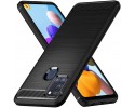 Funda Gel Tpu Tipo Carbon Negra para Samsung Galaxy A21s
