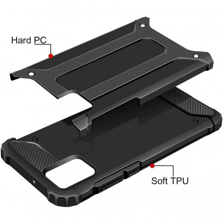 Funda Tipo Hybrid Tough Armor (Pc+Tpu) Negra para Samsung Galaxy A41