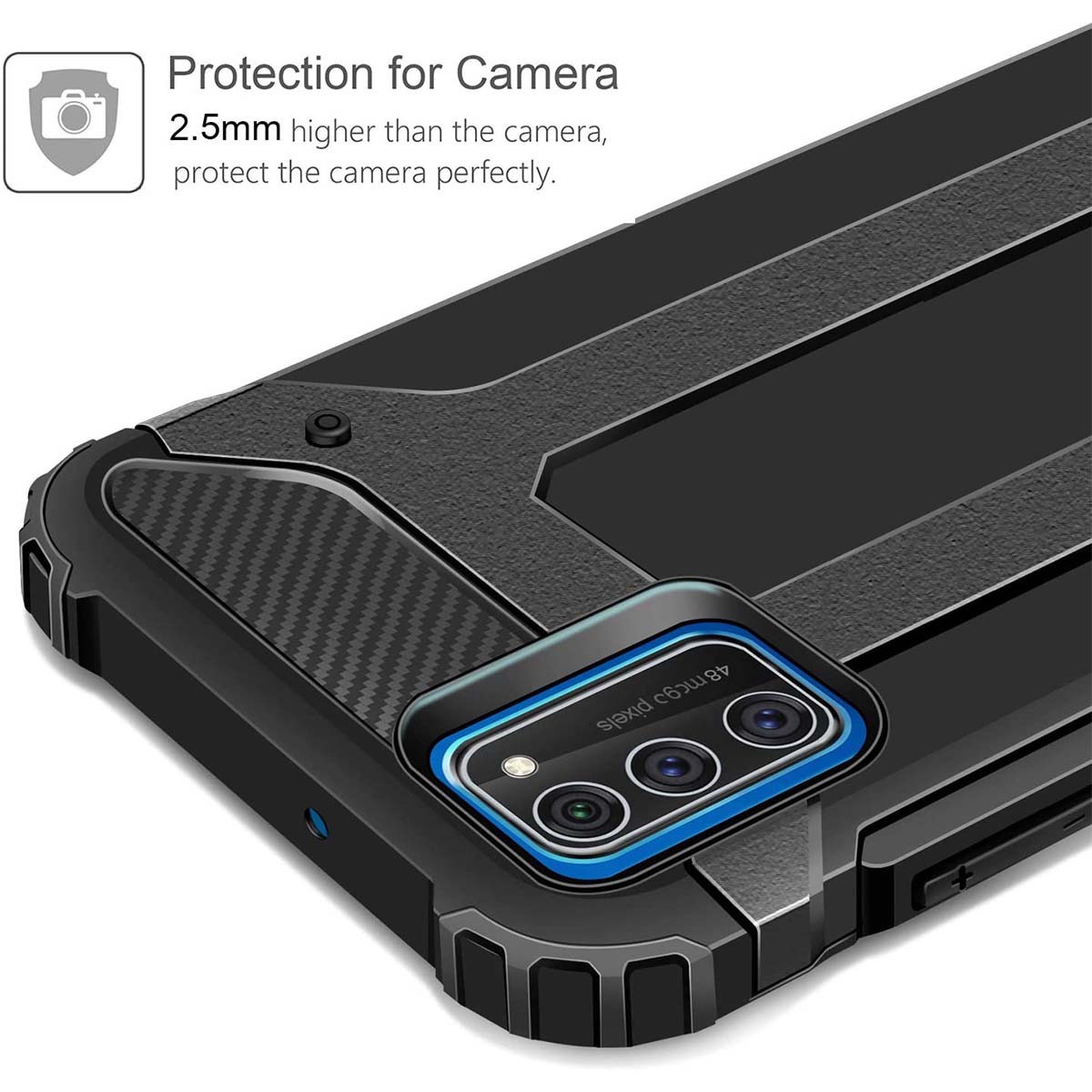 Funda Tipo Hybrid Tough Armor (Pc+Tpu) Negra para Samsung Galaxy A41