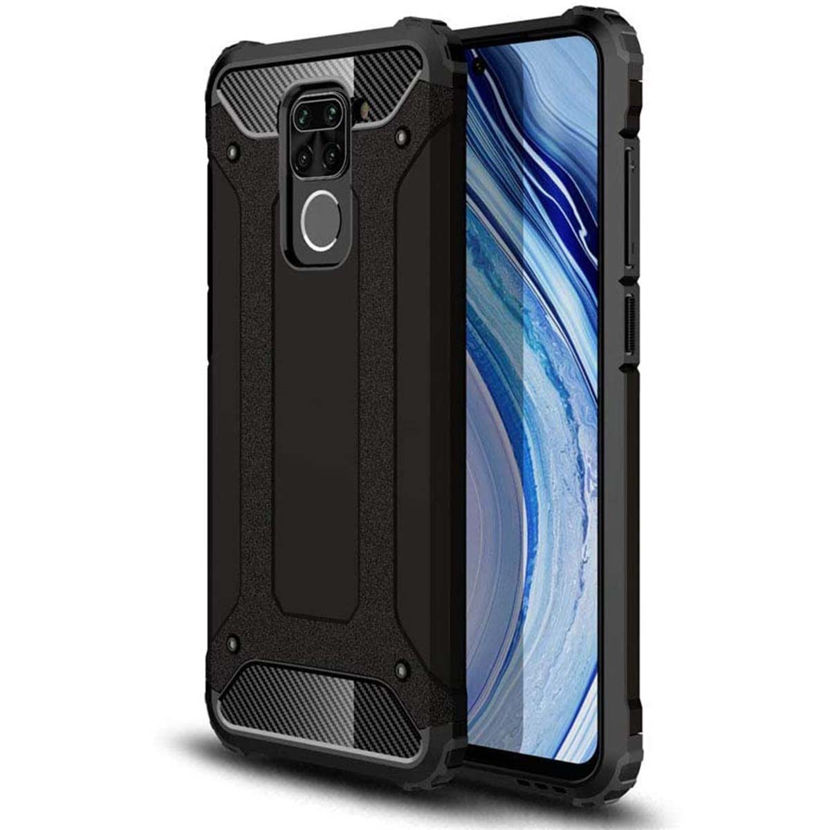 Funda Tipo Hybrid Tough Armor (Pc+Tpu) Negra para Xiaomi Redmi Note 9