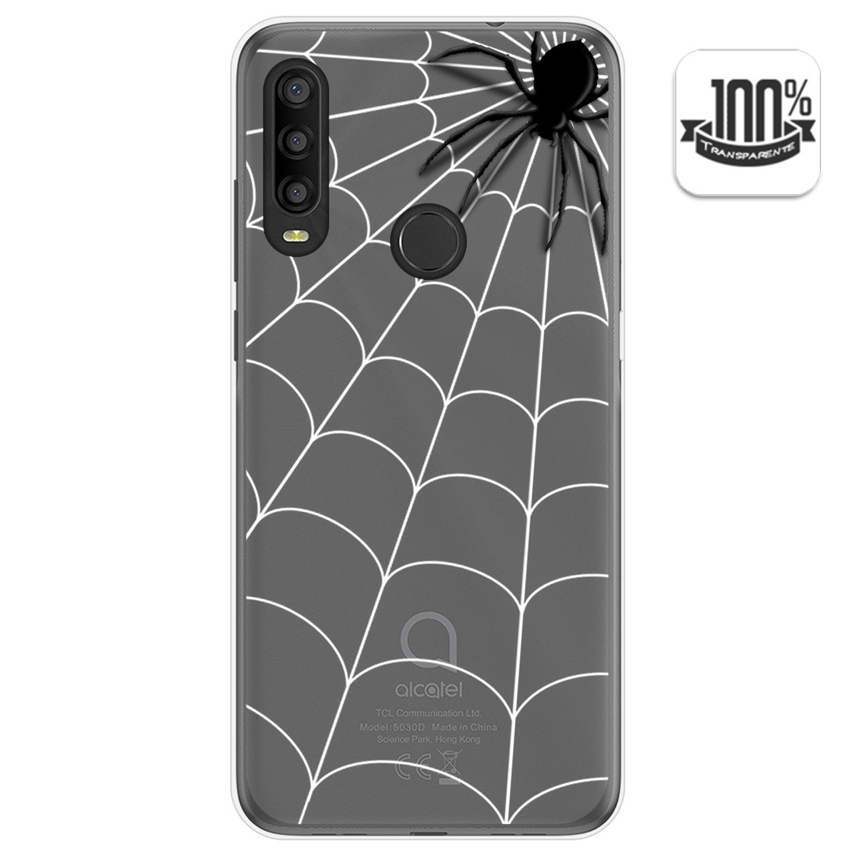Funda Gel Transparente para Alcatel 1SE 2020 diseño Araña Dibujos