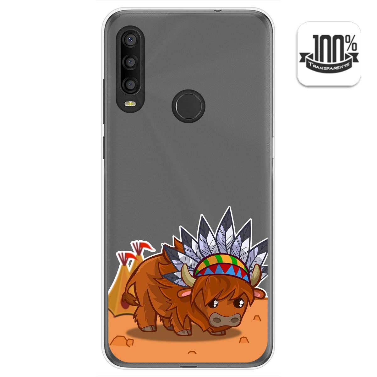 Funda Gel Transparente para Alcatel 1SE 2020 diseño Bufalo Dibujos