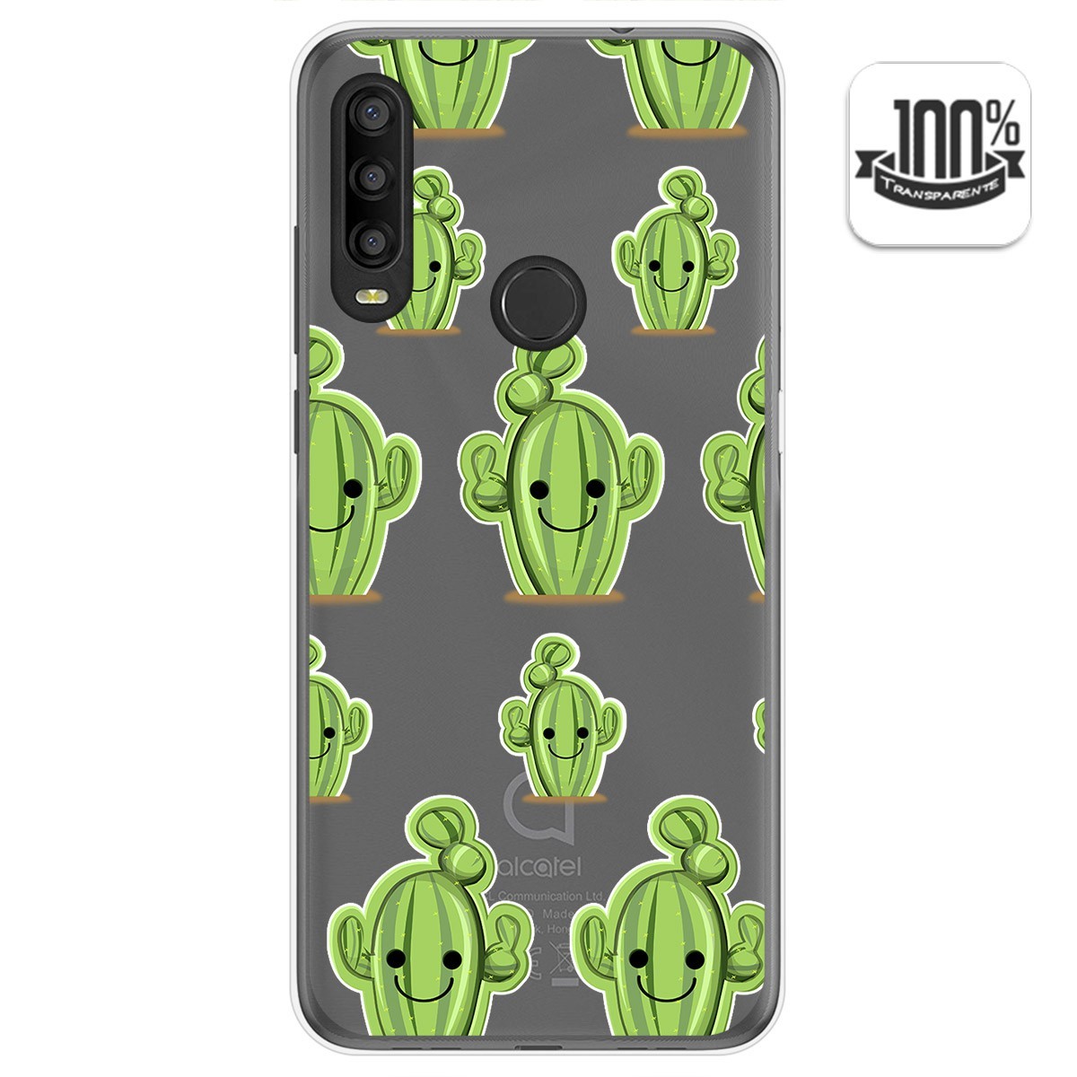 Funda Gel Transparente para Alcatel 1SE 2020 diseño Cactus Dibujos