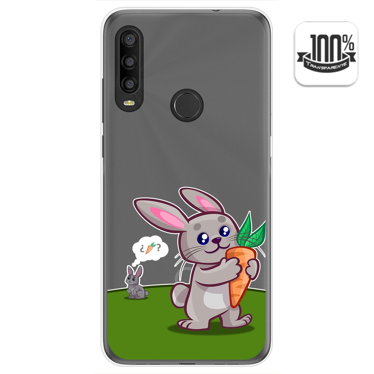 Funda Gel Transparente para Alcatel 1SE 2020 diseño Conejo Dibujos