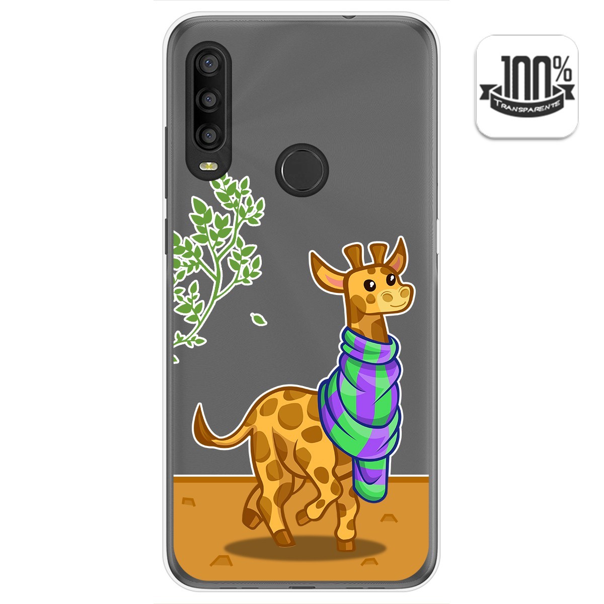 Funda Gel Transparente para Alcatel 1SE 2020 diseño Jirafa Dibujos