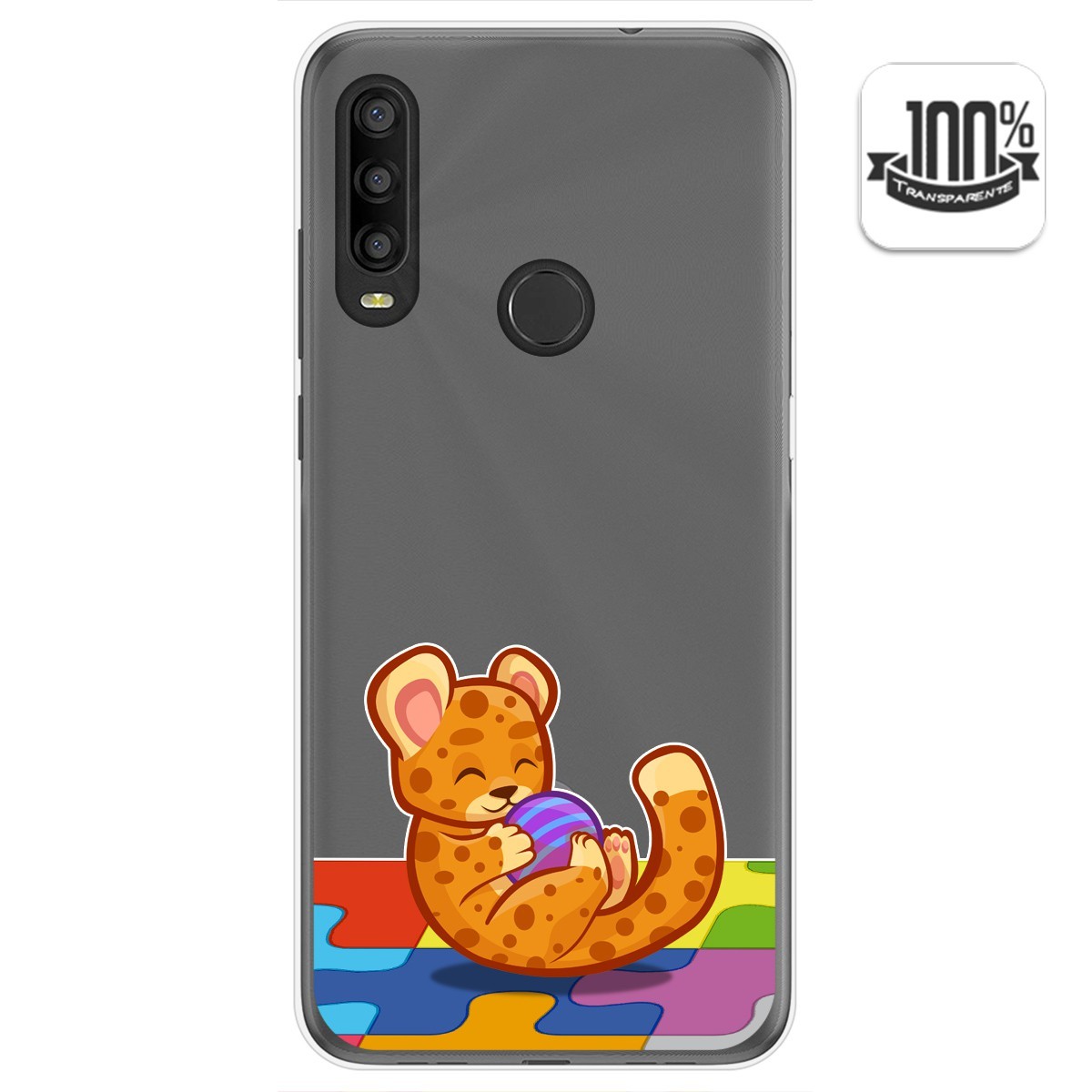 Funda Gel Transparente para Alcatel 1SE 2020 diseño Leopardo Dibujos