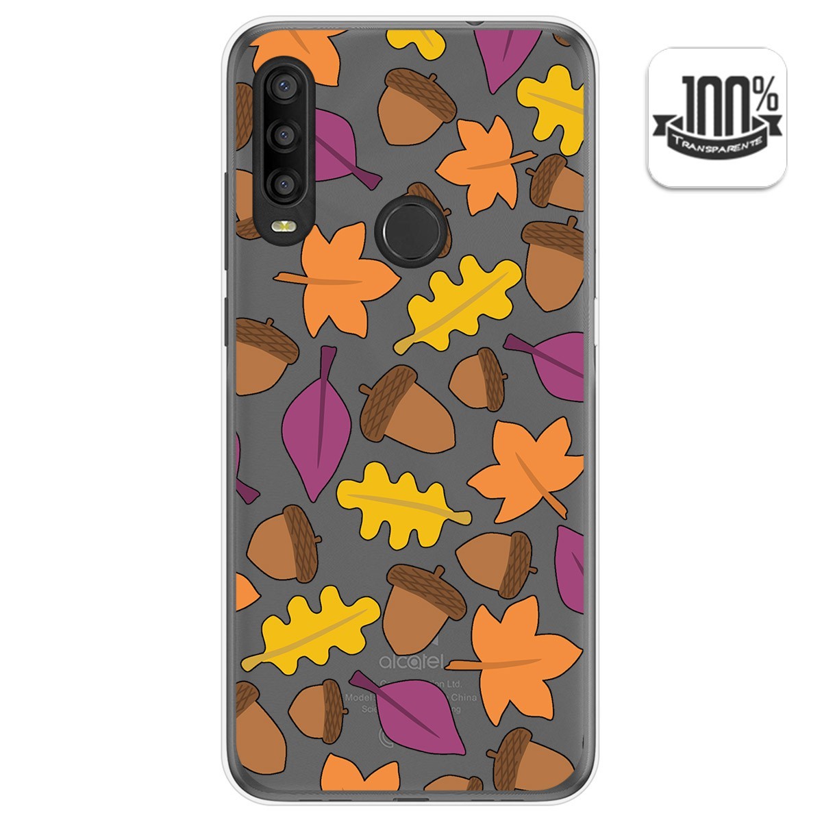 Funda Gel Transparente para Alcatel 1SE 2020 diseño Otoño Dibujos