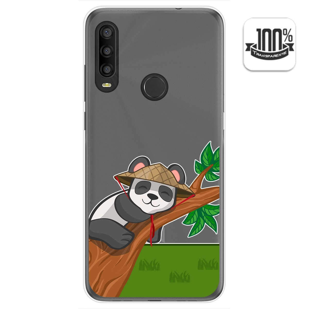 Funda Gel Transparente para Alcatel 1SE 2020 diseño Panda Dibujos
