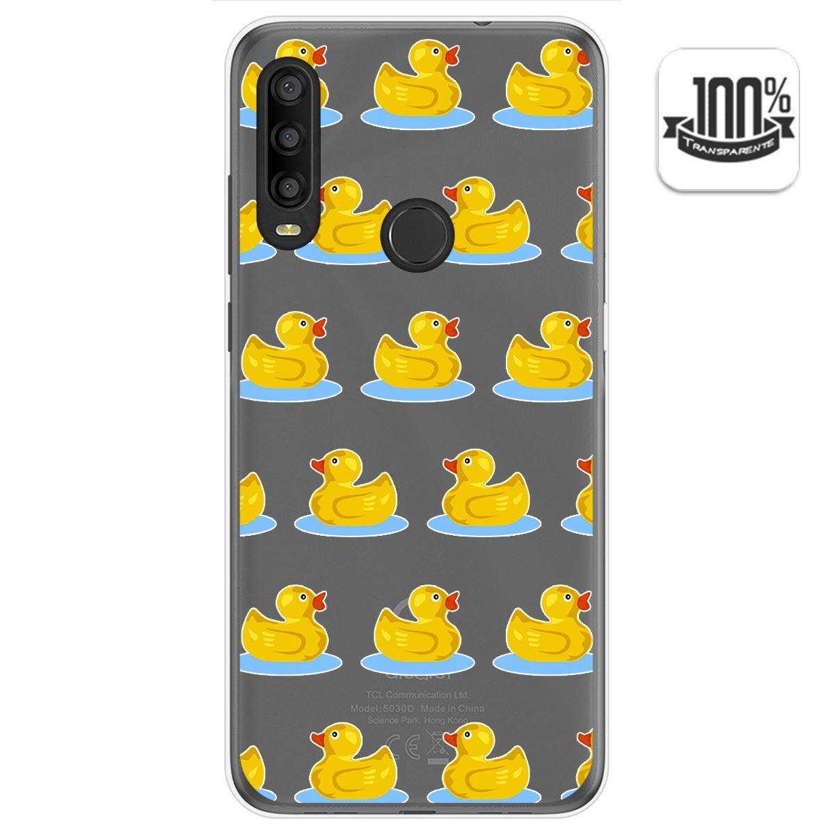 Funda Gel Transparente para Alcatel 1SE 2020 diseño Pato Dibujos