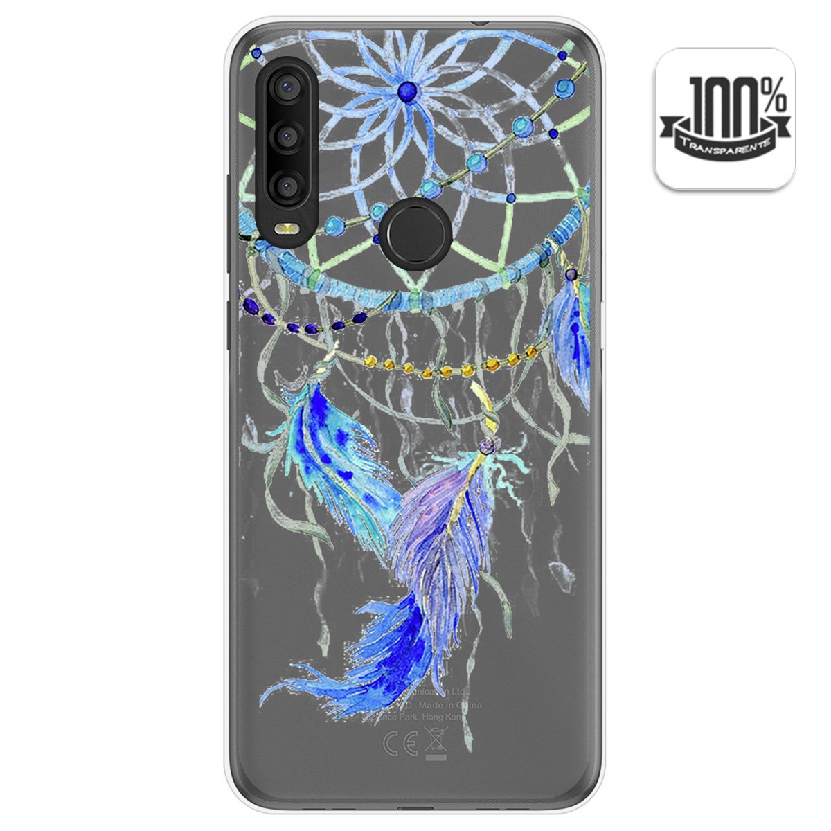 Funda Gel Transparente para Alcatel 1SE 2020 diseño Plumas Dibujos