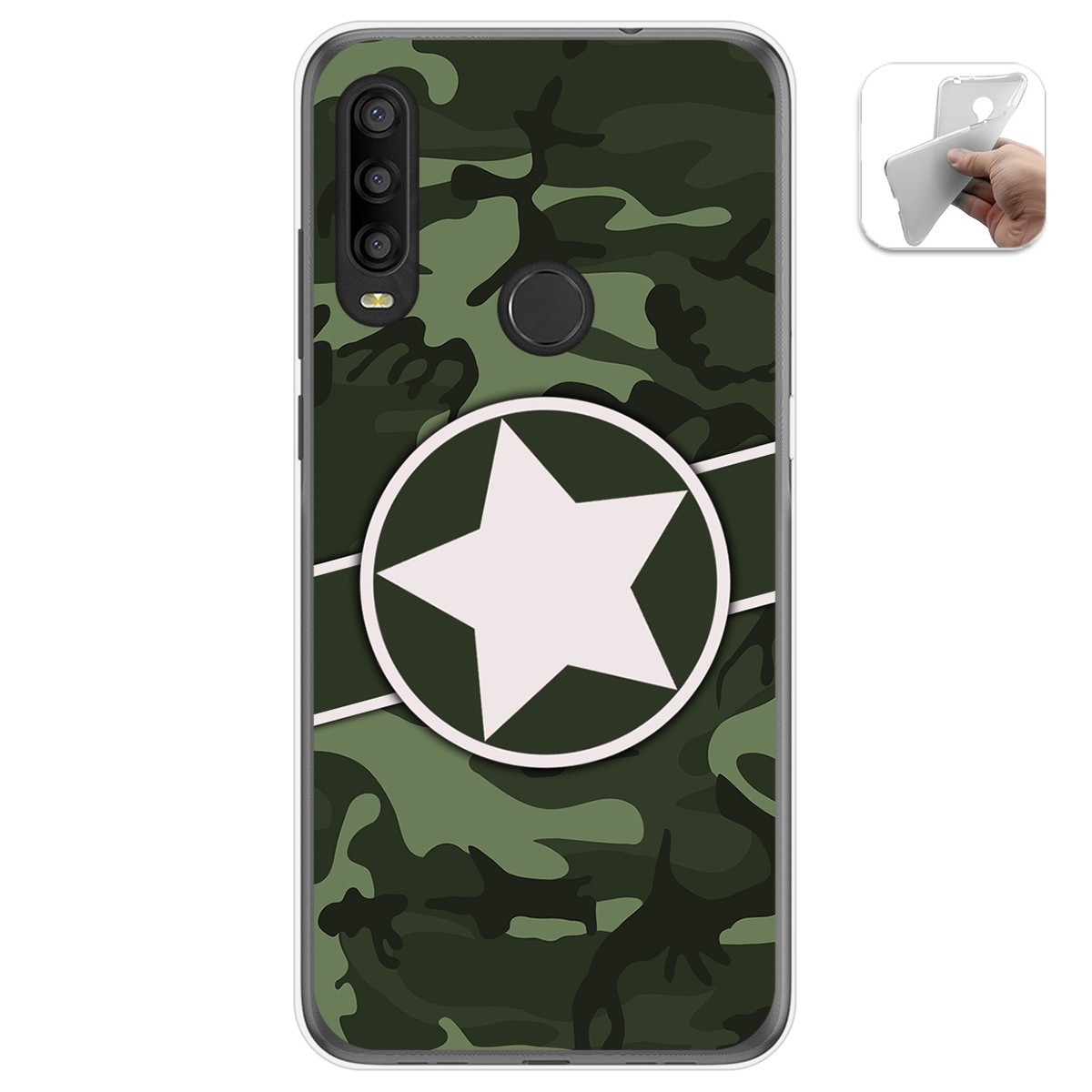 Funda Gel Tpu para Alcatel 1SE 2020 diseño Camuflaje 01 Dibujos