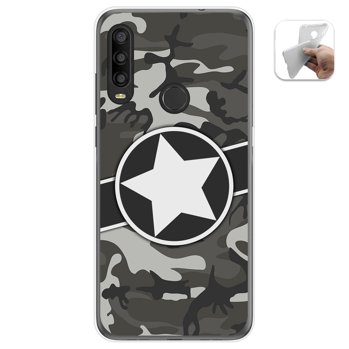 Funda Gel Tpu para Alcatel 1SE 2020 diseño Camuflaje 02 Dibujos