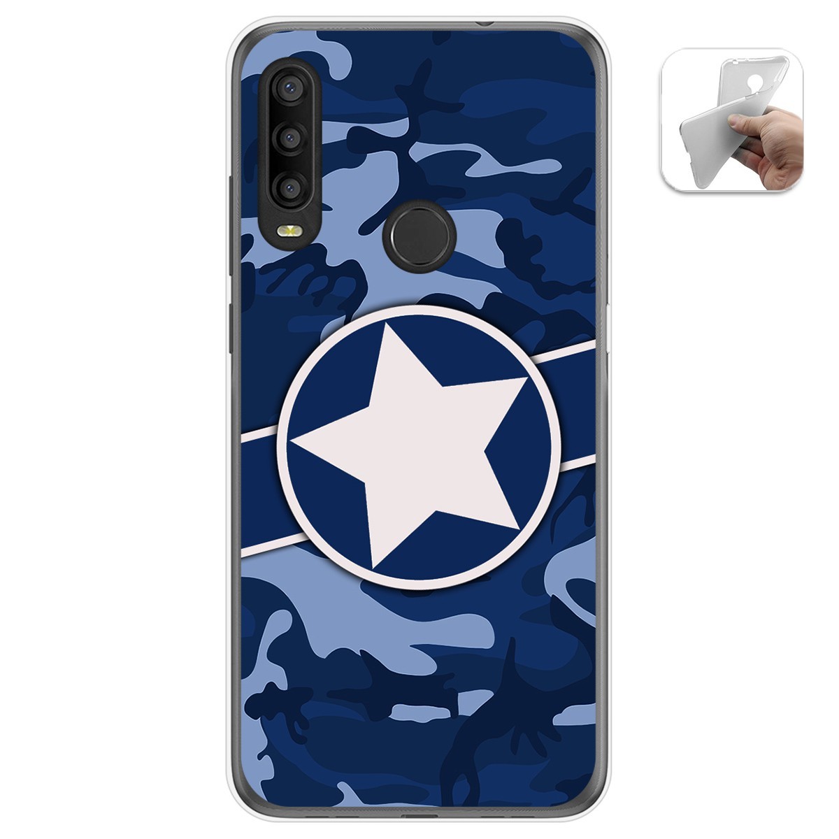 Funda Gel Tpu para Alcatel 1SE 2020 diseño Camuflaje 03 Dibujos