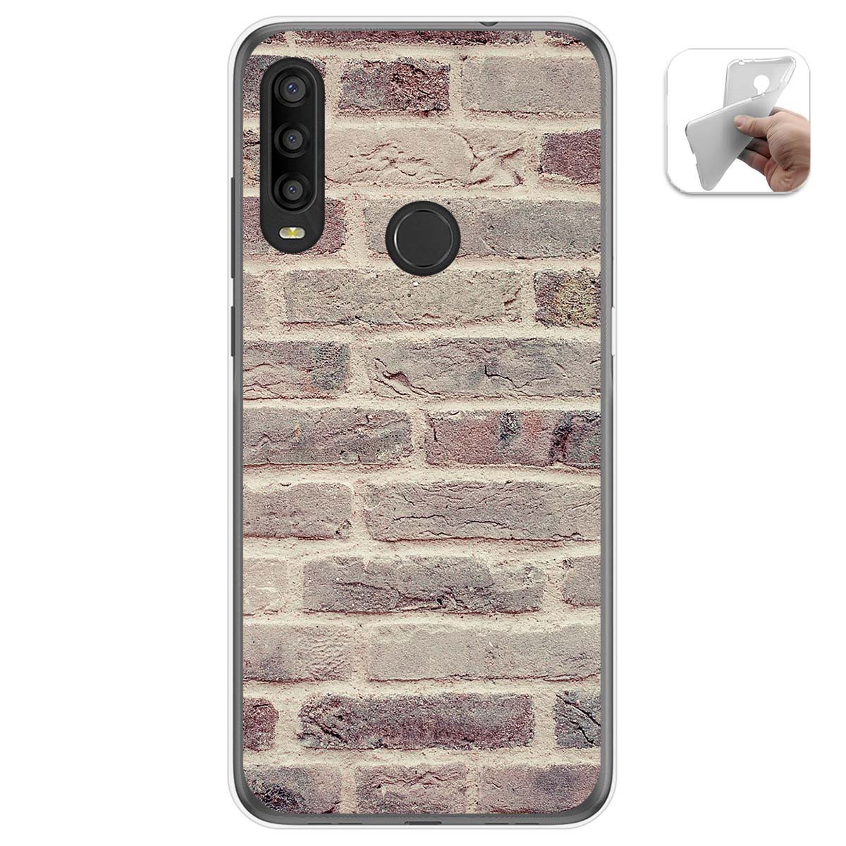 Funda Gel Tpu para Alcatel 1SE 2020 diseño Ladrillo 01 Dibujos