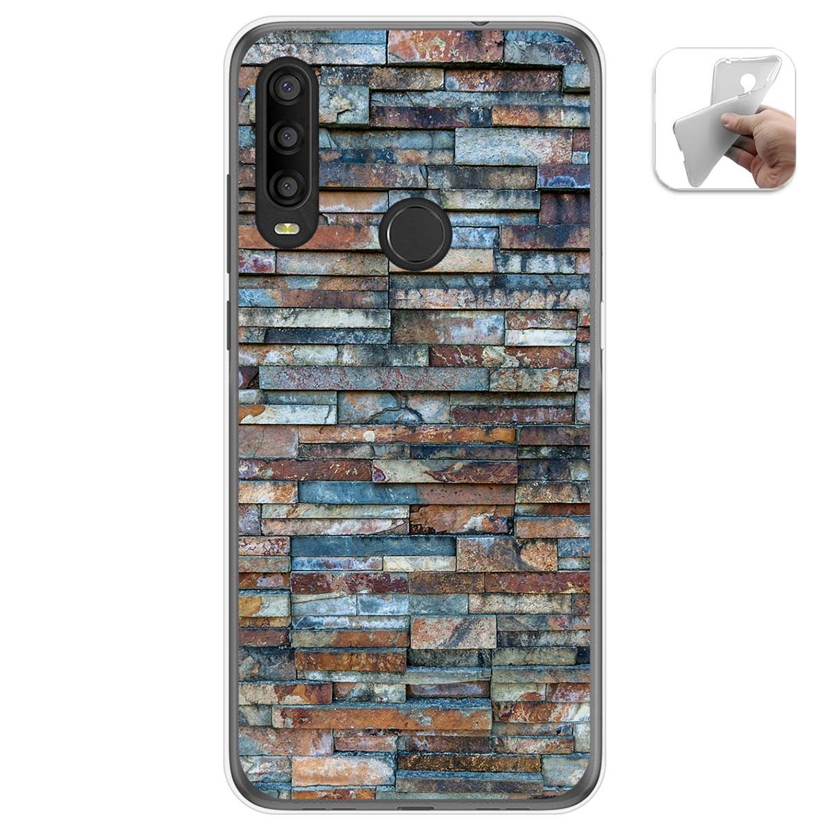 Funda Gel Tpu para Alcatel 1SE 2020 diseño Ladrillo 05 Dibujos