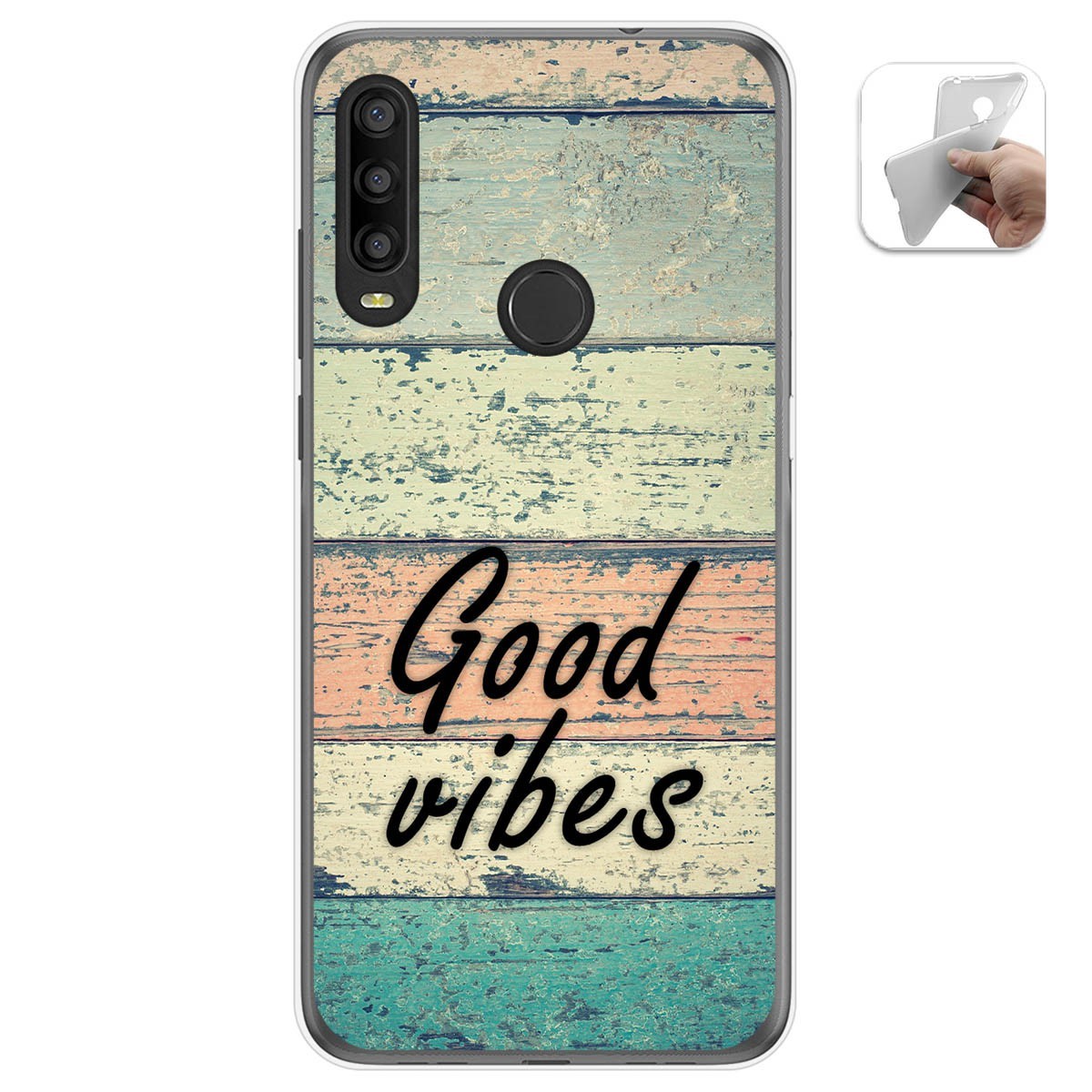 Funda Gel Tpu para Alcatel 1SE 2020 diseño Madera 01 Dibujos