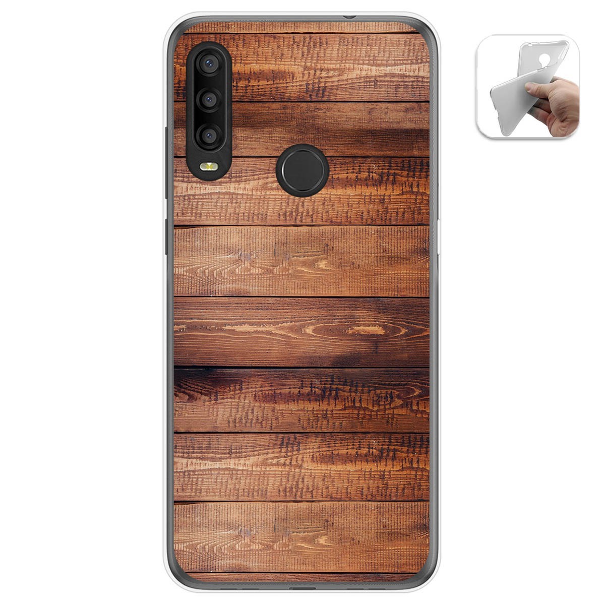 Funda Gel Tpu para Alcatel 1SE 2020 diseño Madera 02 Dibujos