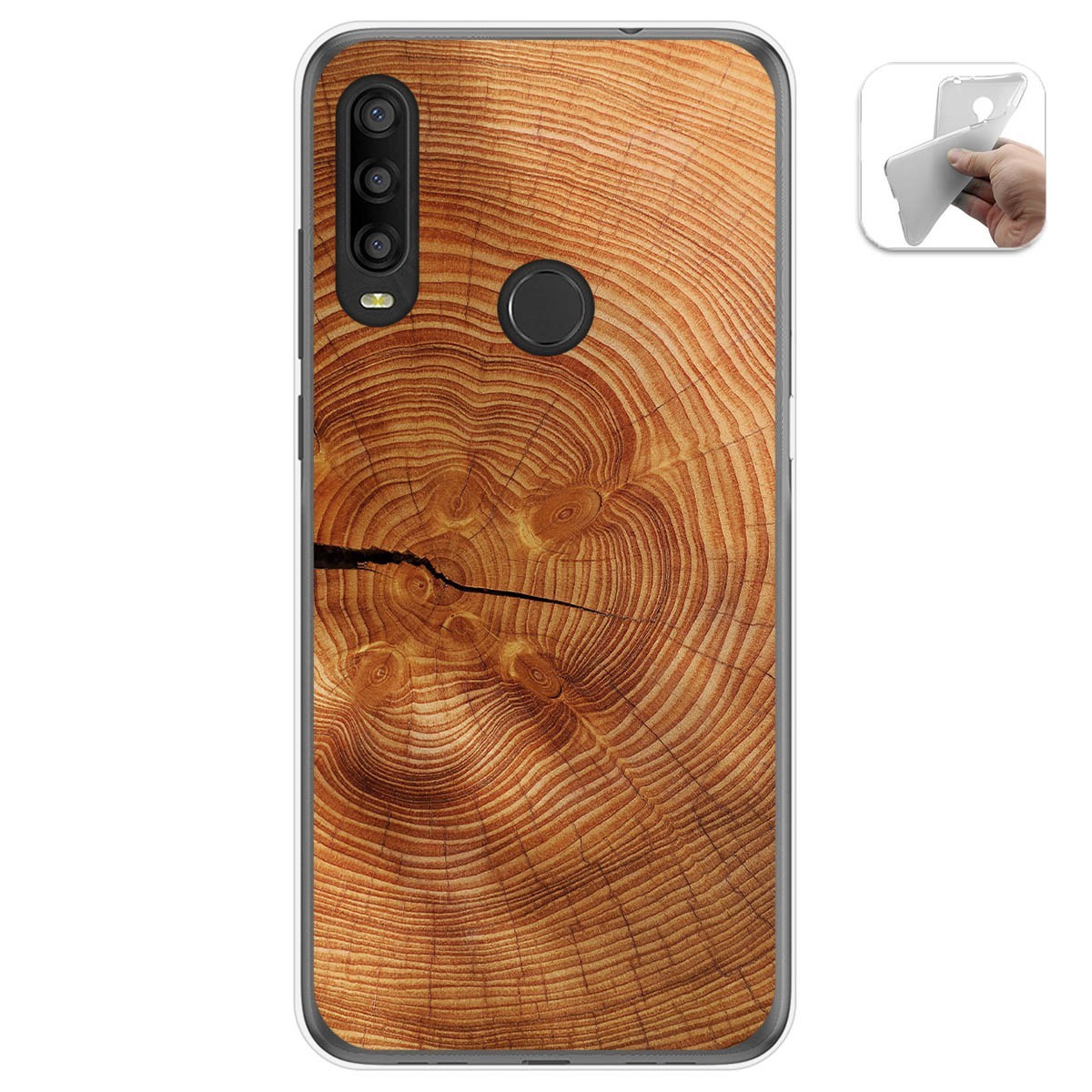 Funda Gel Tpu para Alcatel 1SE 2020 diseño Madera 04 Dibujos
