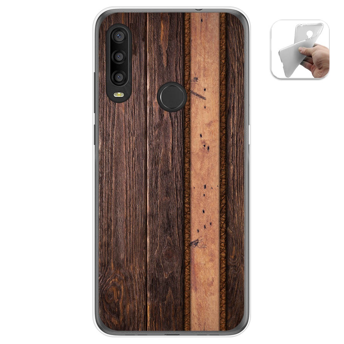 Funda Gel Tpu para Alcatel 1SE 2020 diseño Madera 05 Dibujos