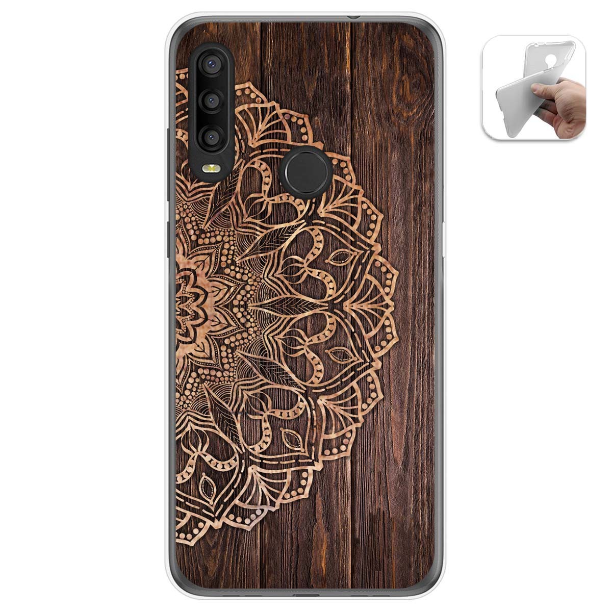 Funda Gel Tpu para Alcatel 1SE 2020 diseño Madera 06 Dibujos