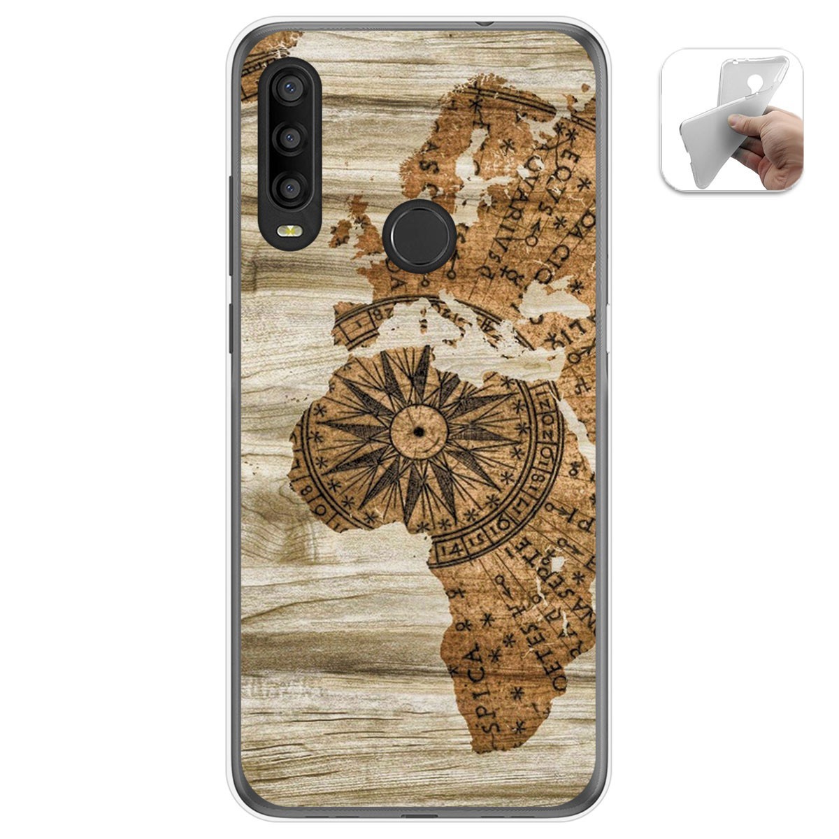 Funda Gel Tpu para Alcatel 1SE 2020 diseño Madera 07 Dibujos