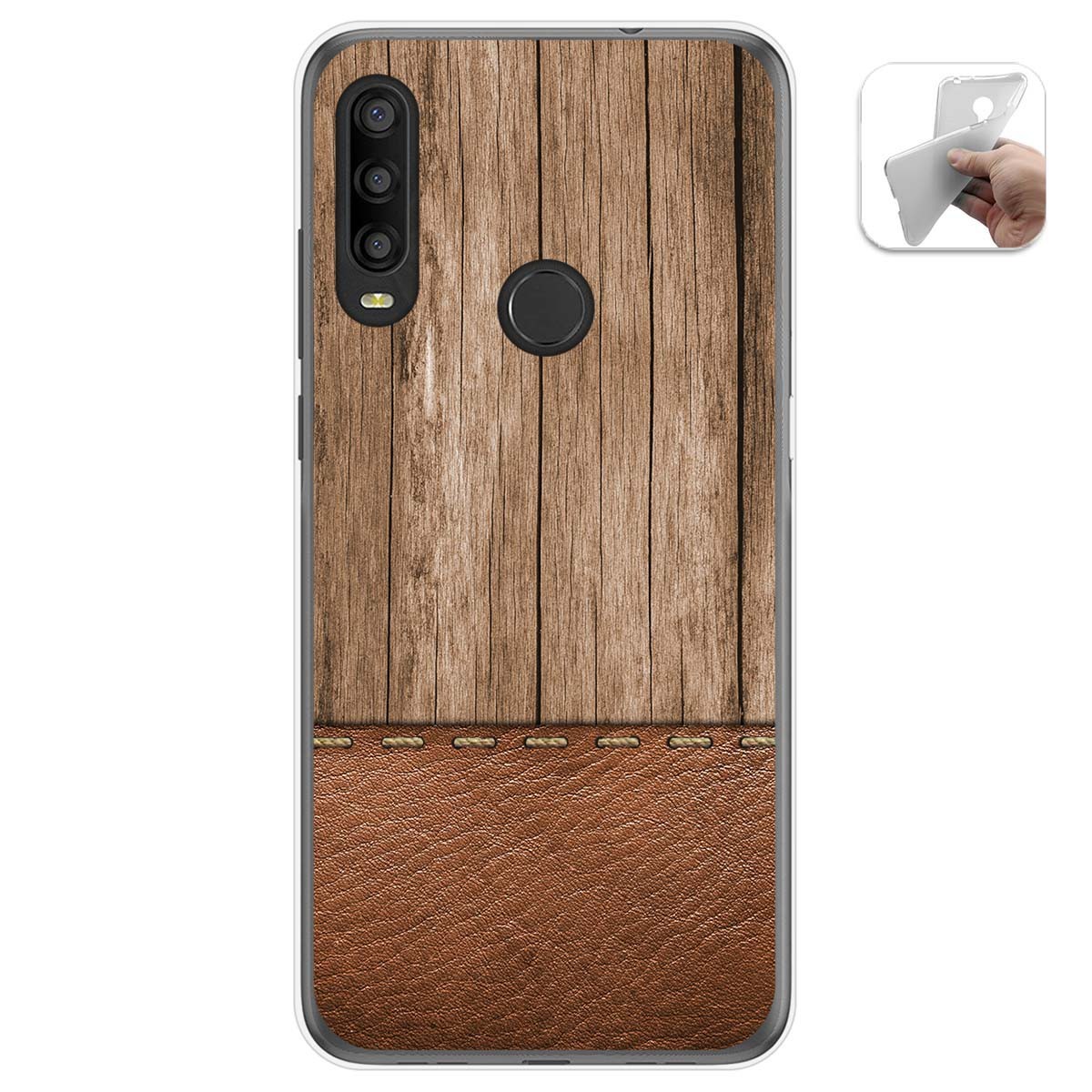 Funda Gel Tpu para Alcatel 1SE 2020 diseño Madera 09 Dibujos