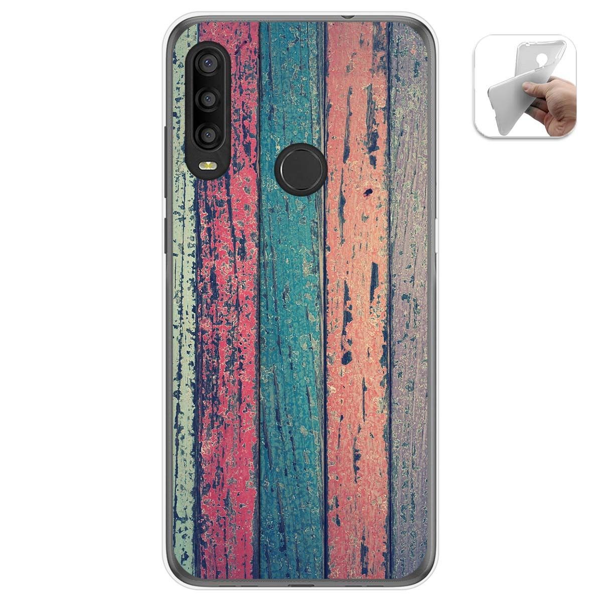 Funda Gel Tpu para Alcatel 1SE 2020 diseño Madera 10 Dibujos