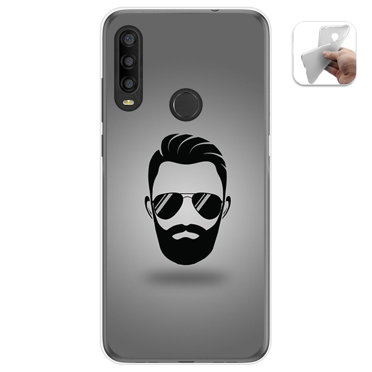 Funda Gel Tpu para Alcatel 1SE 2020 diseño Barba Dibujos