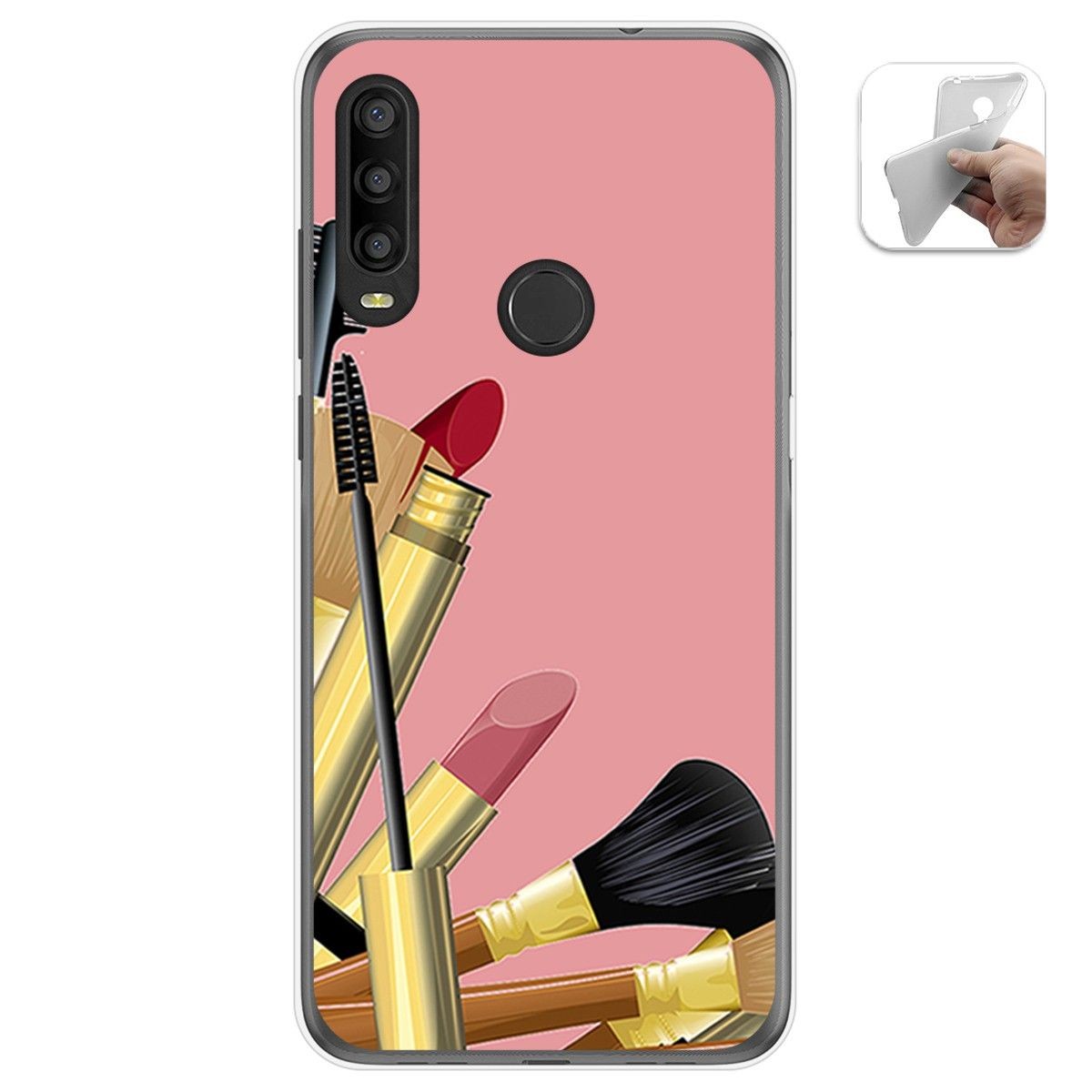 Funda Gel Tpu para Alcatel 1SE 2020 diseño Brochas Dibujos