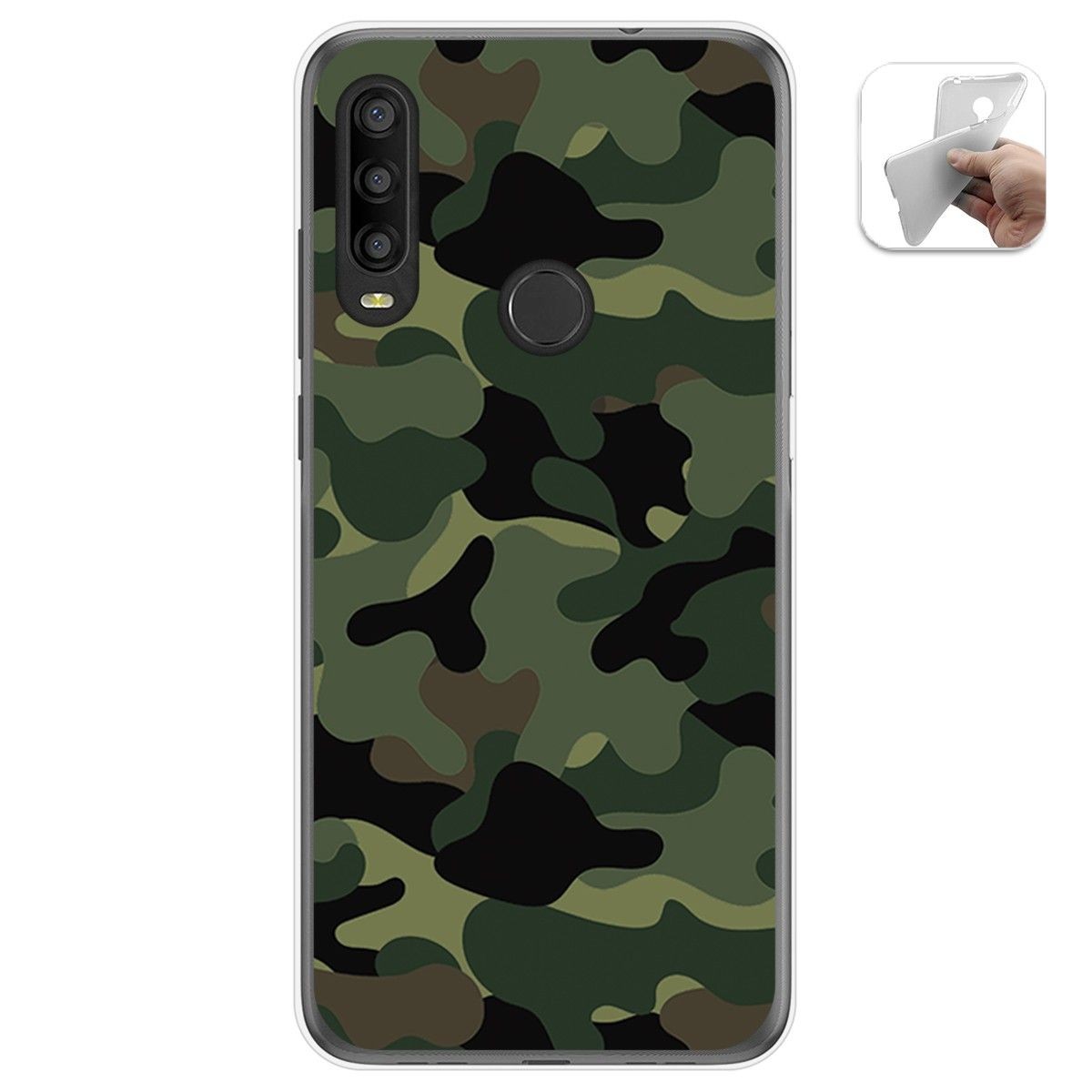 Funda Gel Tpu para Alcatel 1SE 2020 diseño Camuflaje Dibujos